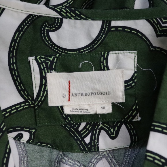 Anthropologie Somerset Maxi Dress Hunter Dark Green Paisley 1X - Picture 10 of 12